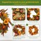 22 Inch Fall Wreath for Front Door(Orange Pumpkin)22"D x 22"W x 22"H